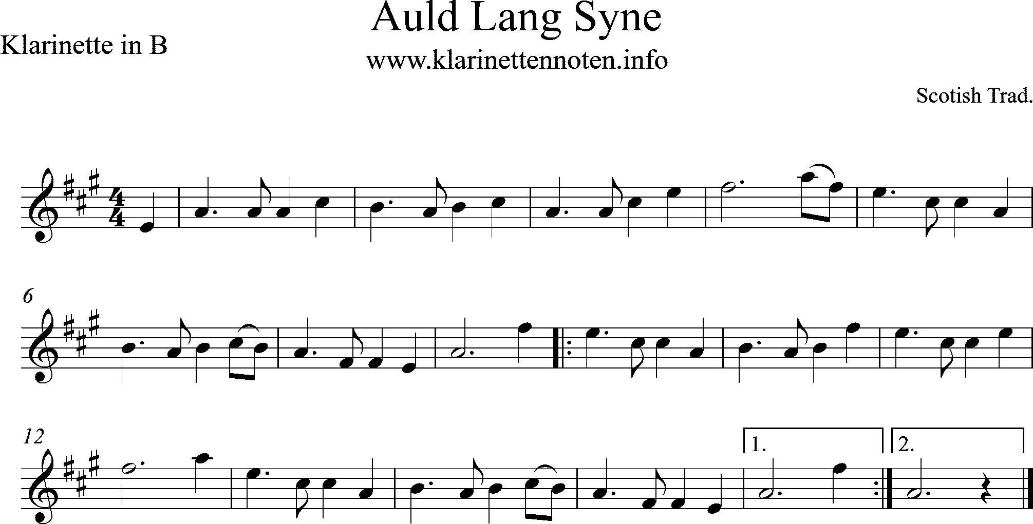 auld lang syne- A-Major